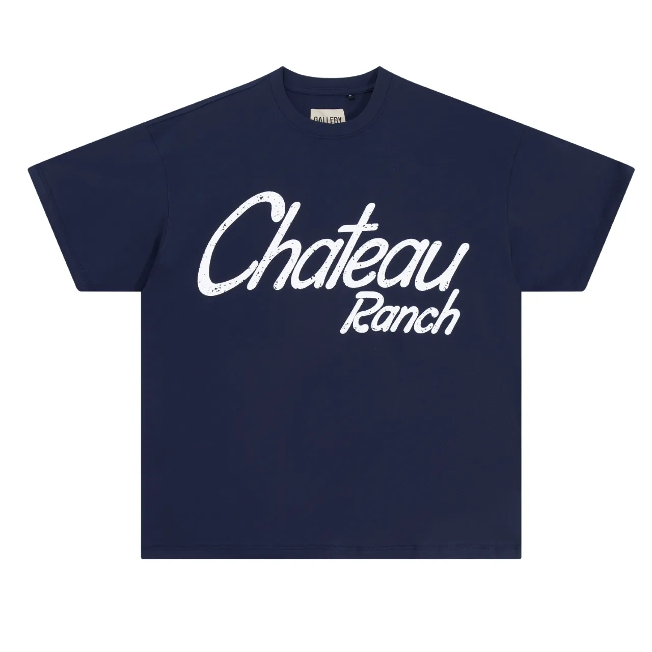 805#Gallery Dept new slogan horseshoe design printed short-sleeved double yarn pure cotton T-shirt casual Tee black navy blue S~XL P100